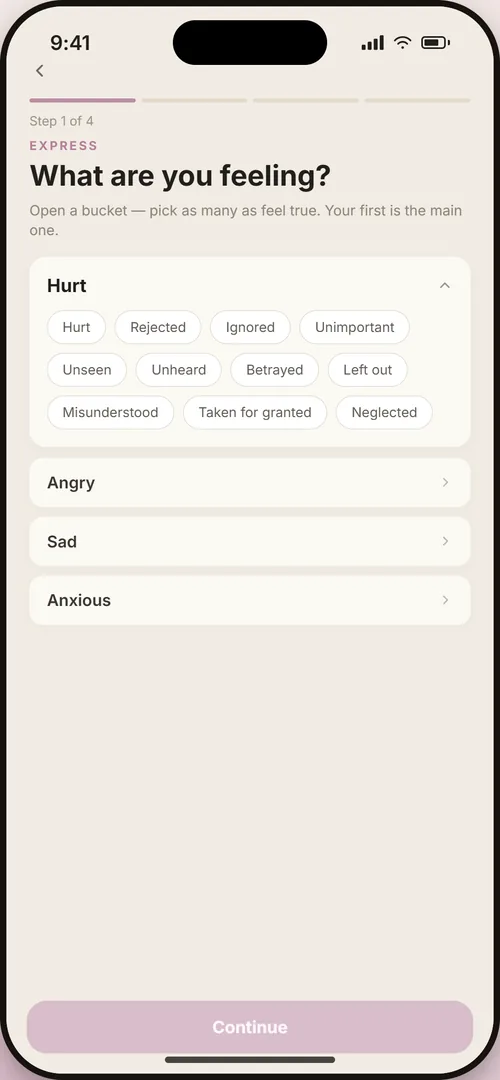 Naming the feeling underneath in Pause