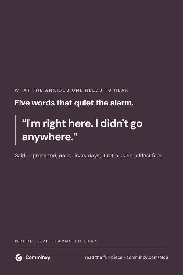 Script card: I am right here, I did not go anywhere.