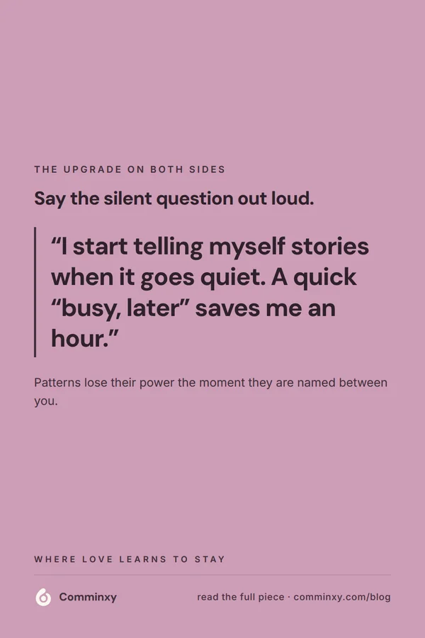 Script card: naming the silence story to your partner.