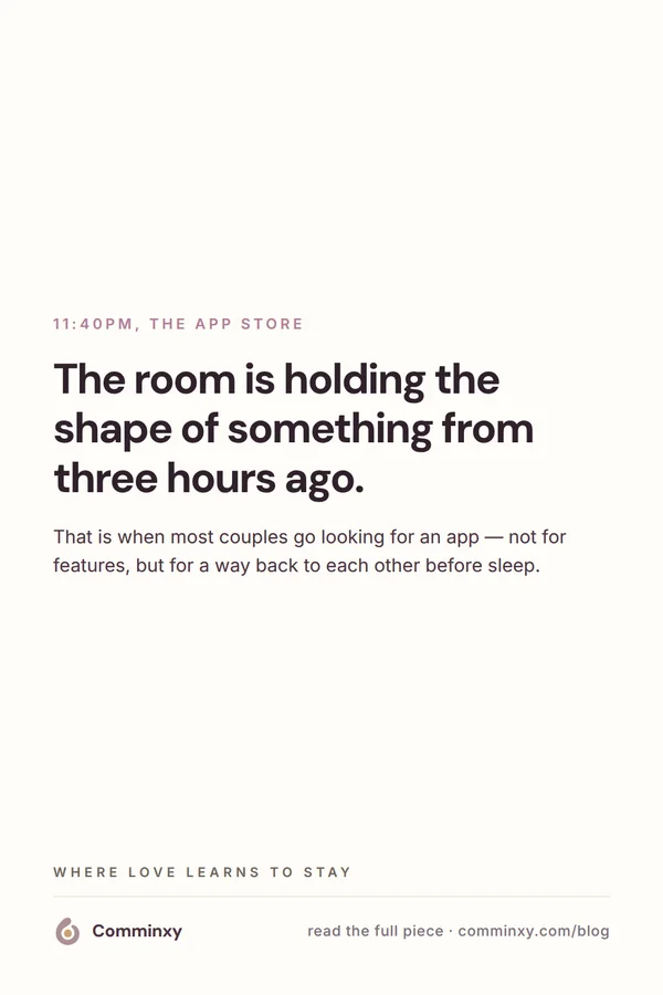 Quote card about the 11:40pm couples-app download.