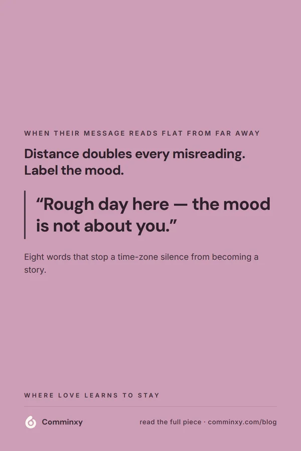 Script card: rough day here, the mood is not about you.