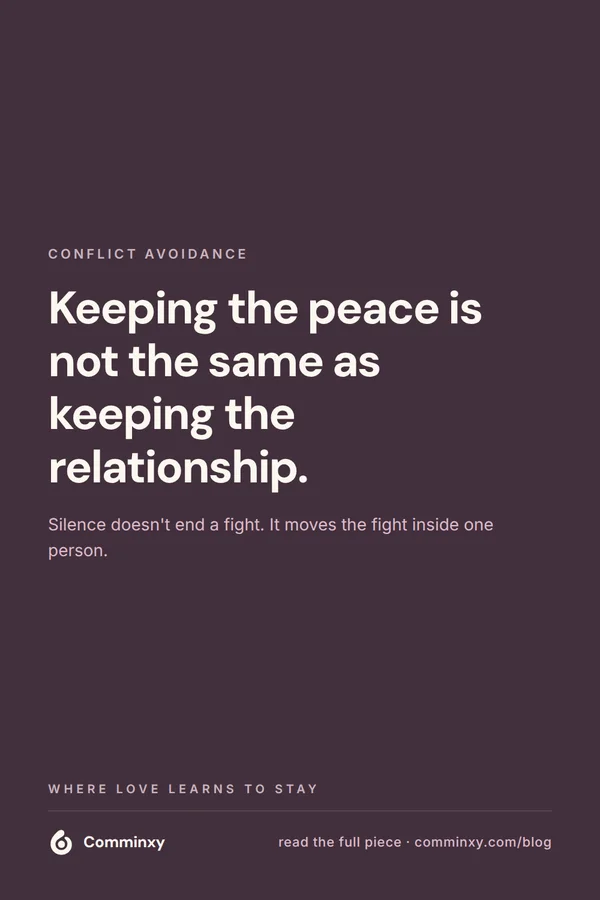 Card that reads: keeping the peace is not the same as keeping the relationship.