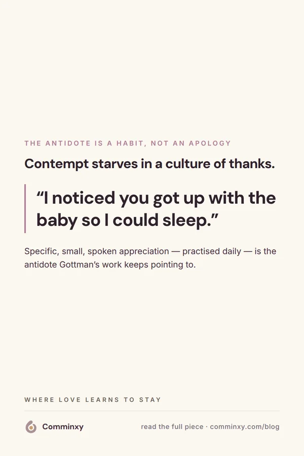 Script card: I noticed you got up with the baby so I could sleep.