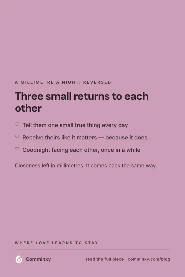List card: three small returns that rebuild closeness.