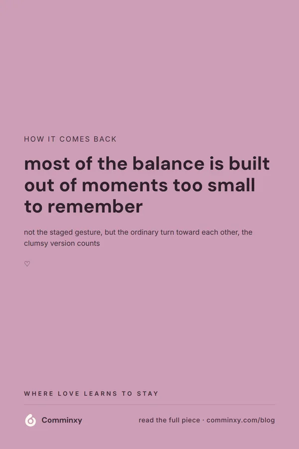 A mauve pin with the single line most of the balance is built out of moments too small to remember later.
