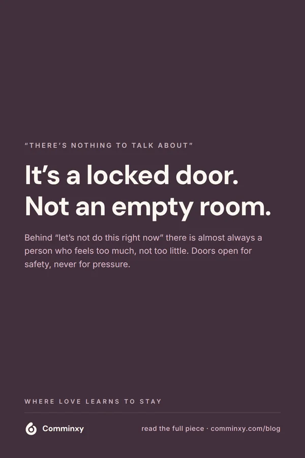 Quote card: a locked door, not an empty room.