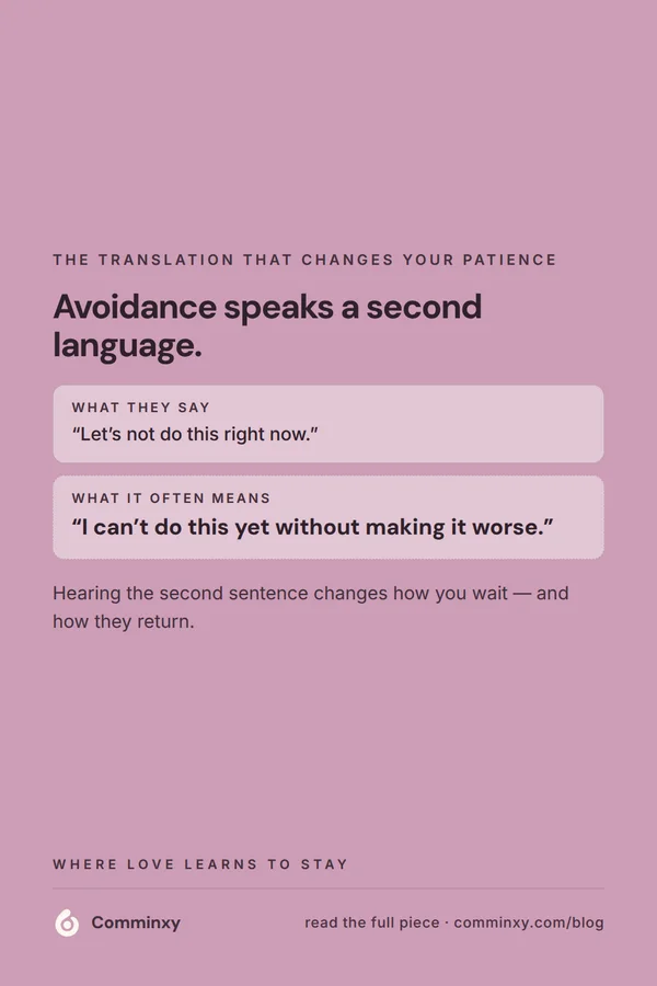 Swap card: what avoidance says versus what it means.