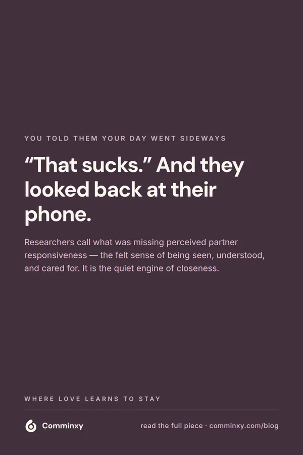 Quote card: that sucks, and they looked back at their phone.