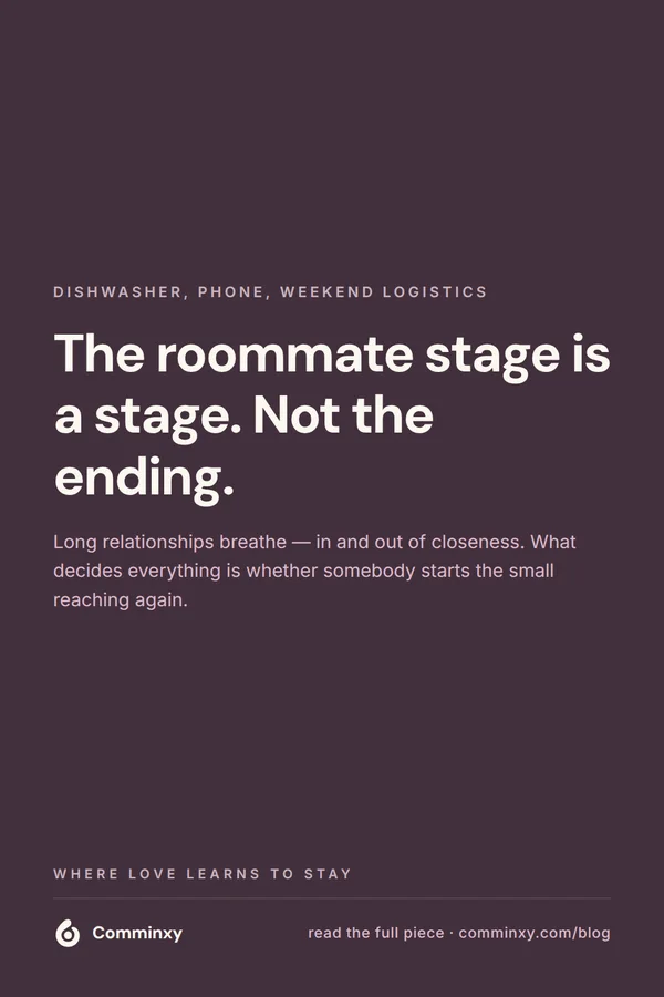 Quote card: the roommate stage is a stage, not the ending.
