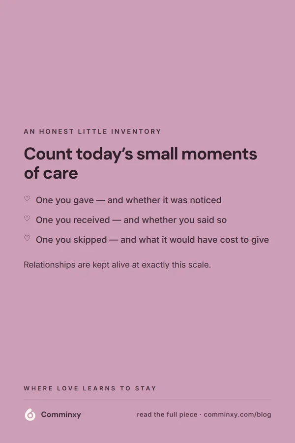 List card: a small daily inventory of care moments.