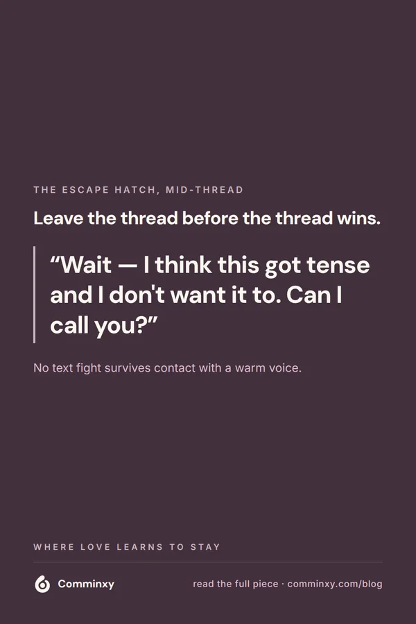 Script card: this got tense and I do not want it to, can I call you?