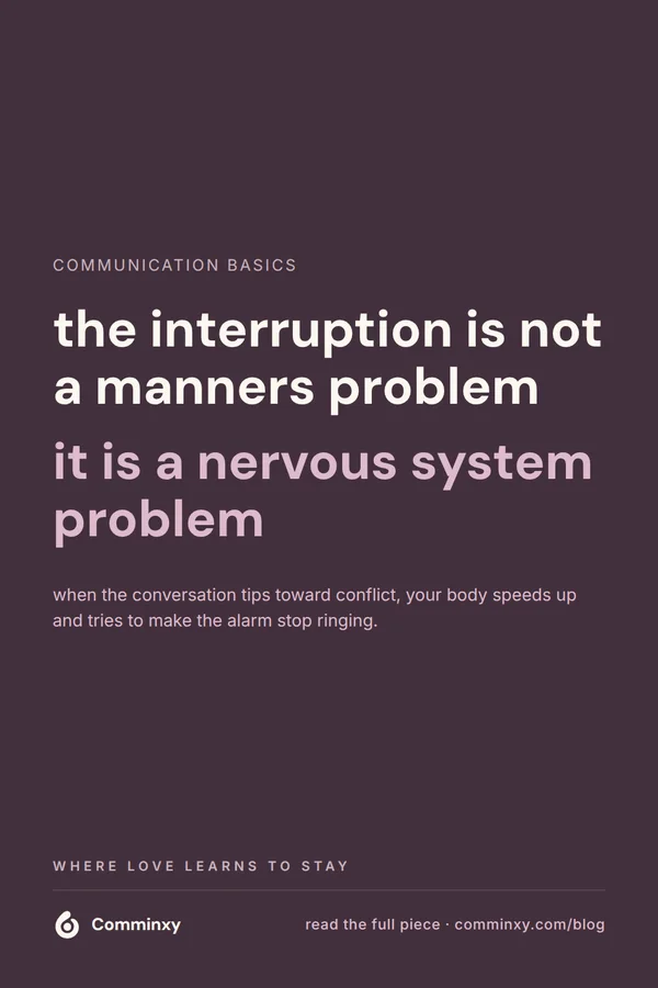 A plum pin reading the interruption is not a manners problem, it is a nervous system problem.