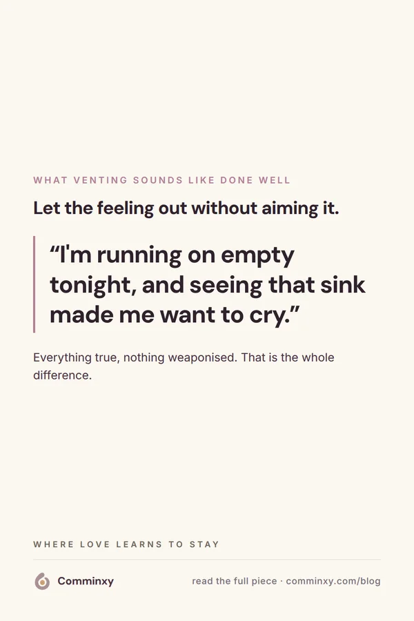 Script card: I am running on empty tonight, and seeing that sink made me want to cry.