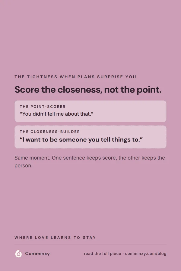 Swap card: point-scoring versus closeness-building sentence.