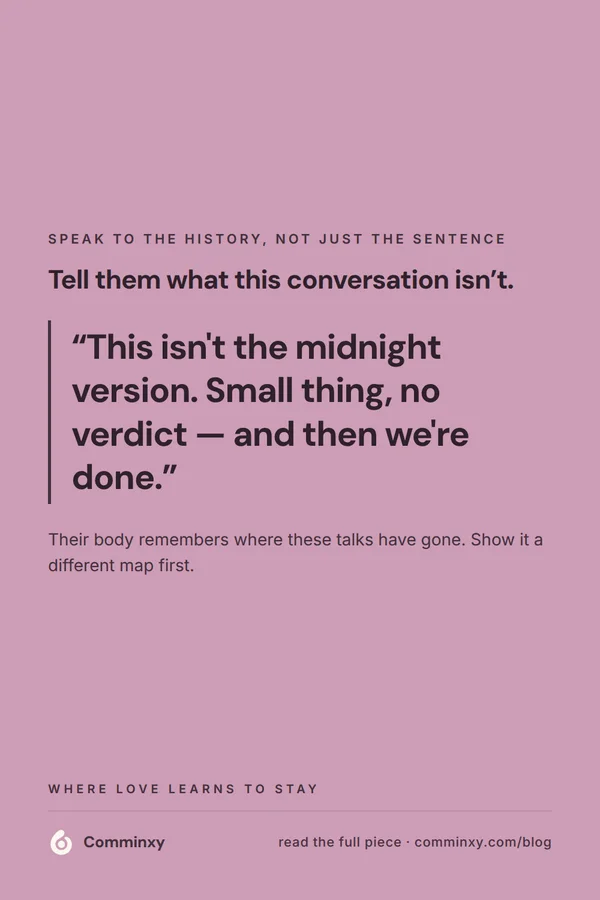 Script card: this is not the midnight version, small thing, no verdict.