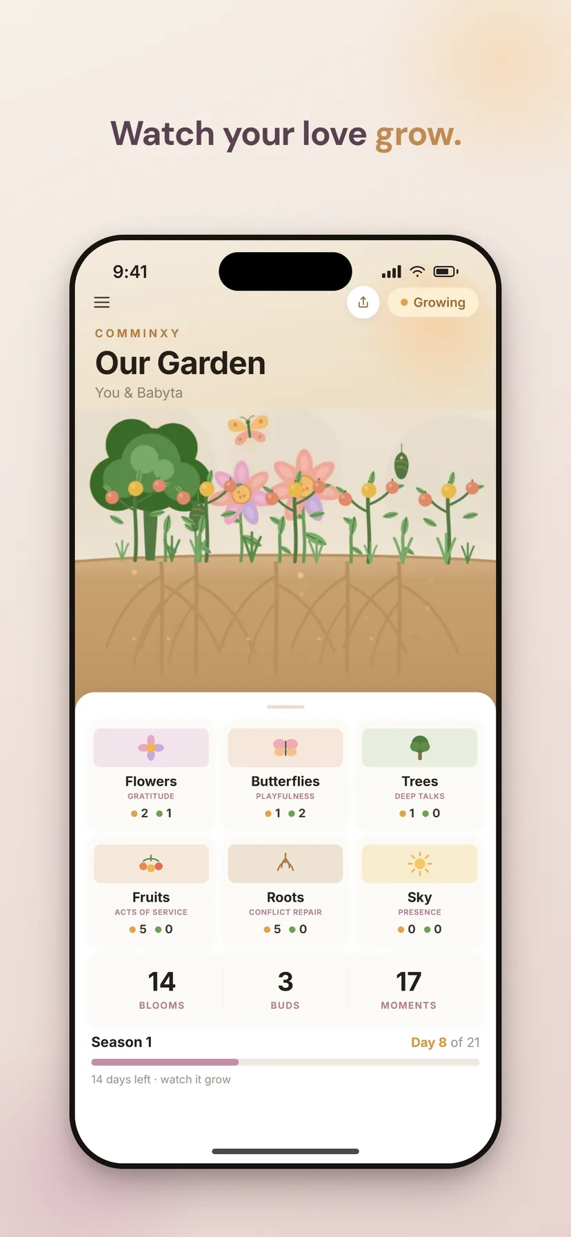 Comminxy Garden — watch your love grow